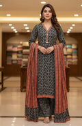 Women's 3Pcs Printed Lawn Suit - Front View