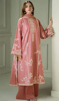 Women's Unstitched Embroidered Lawn Suit Pink - Model View