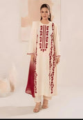 Ivory Embroidered Lawn 3-Piece Suit - Model View